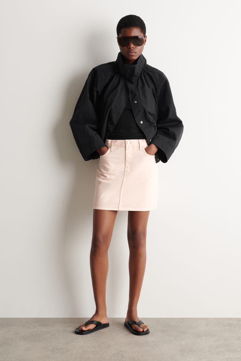 Denim Mini Skirt, Alternate, color, LIGHT PINK