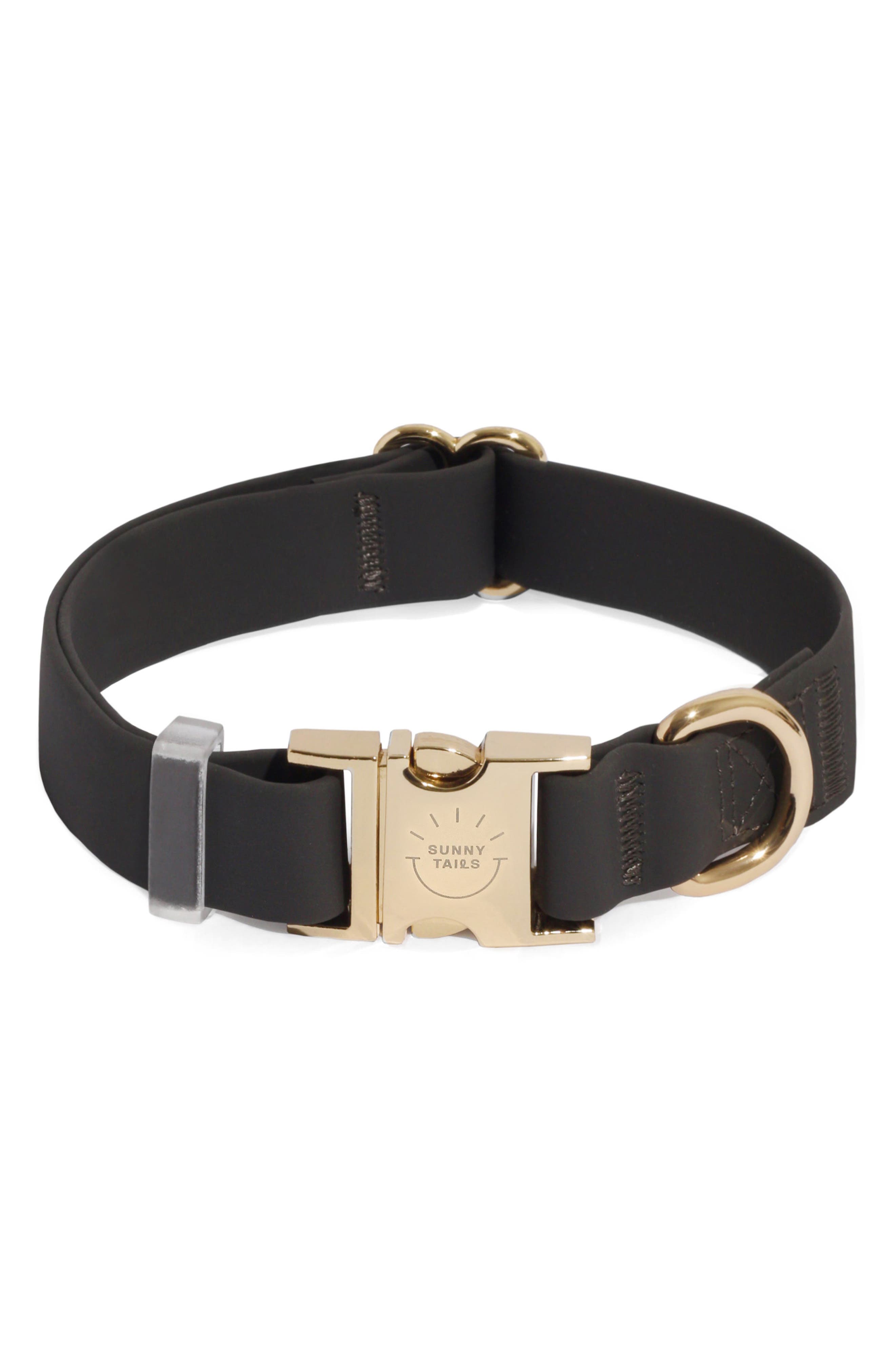 SUNNY TAILS Cloud Waterproof Dog Collar in Ember Black 