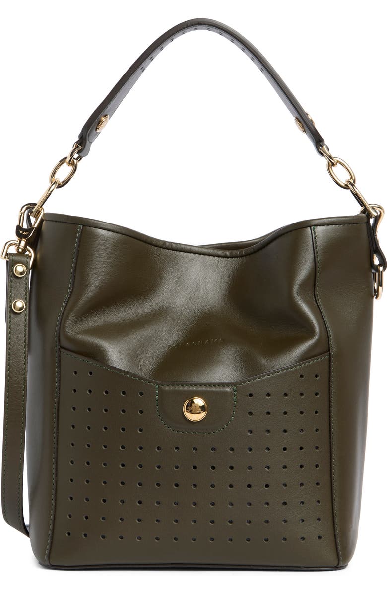 Longchamp Mademoiselle Perforated Hobo Bag, Main, color, Lichen