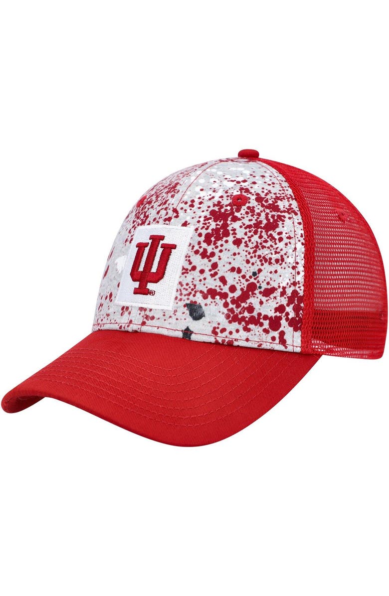 COLOSSEUM Men's Colosseum Gray/Crimson Indiana Hoosiers Love Fern Trucker Snapback Hat, Main, color,