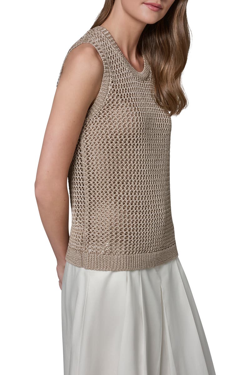 Donna Karan New York Metallic Open Stitch Sweater Tank, Alternate, color, 