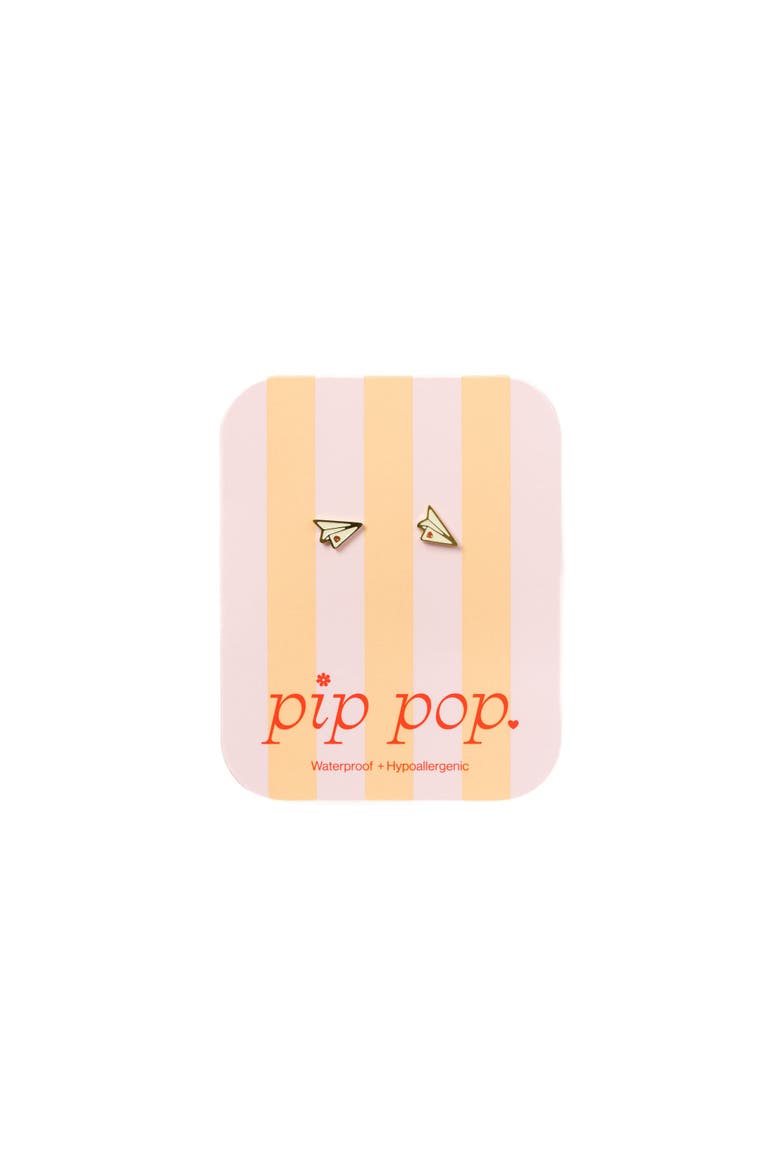 Paper Airplane Stud Earrings, Alternate, color, White