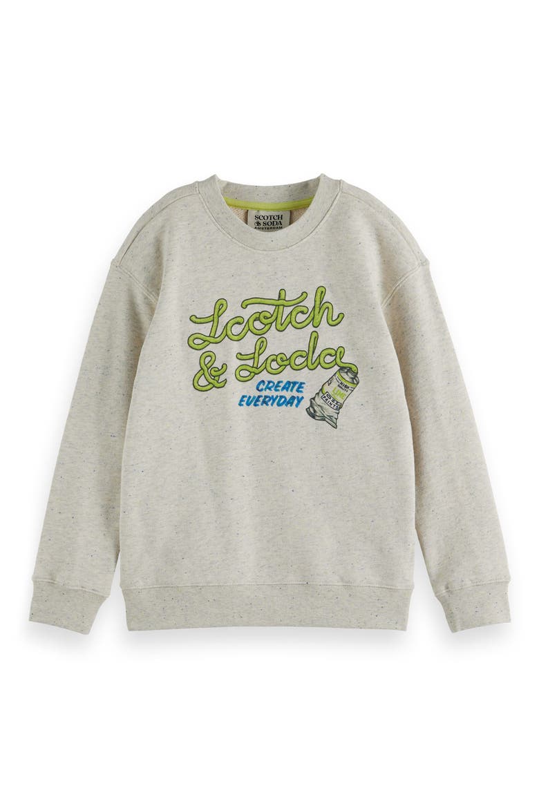 Kids' Art Organic Cotton Graphic Sweatshirt, Main, color, ECRU MELANGE
