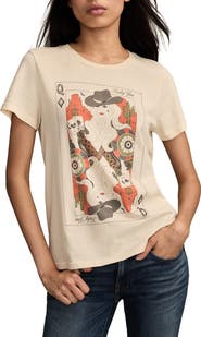 Lucky Brand Cowgirl Card Cotton Graphic T-Shirt