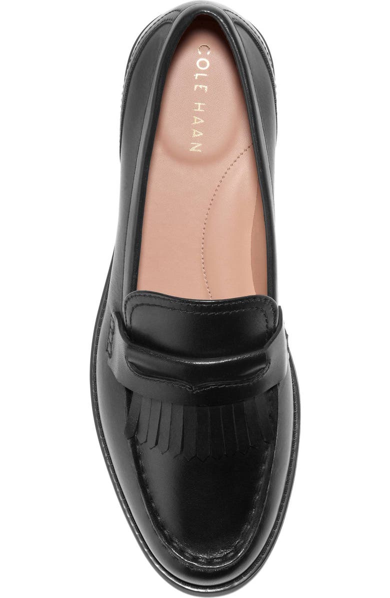 Cole Haan Stassi Kiltie Fringe Loafer, Alternate, color, Black Leather