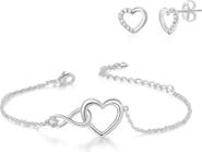 Donatello Gian Heart Bracelet And Earrings Set