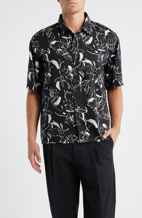 Floral Short Sleeve Button-Up Shirt