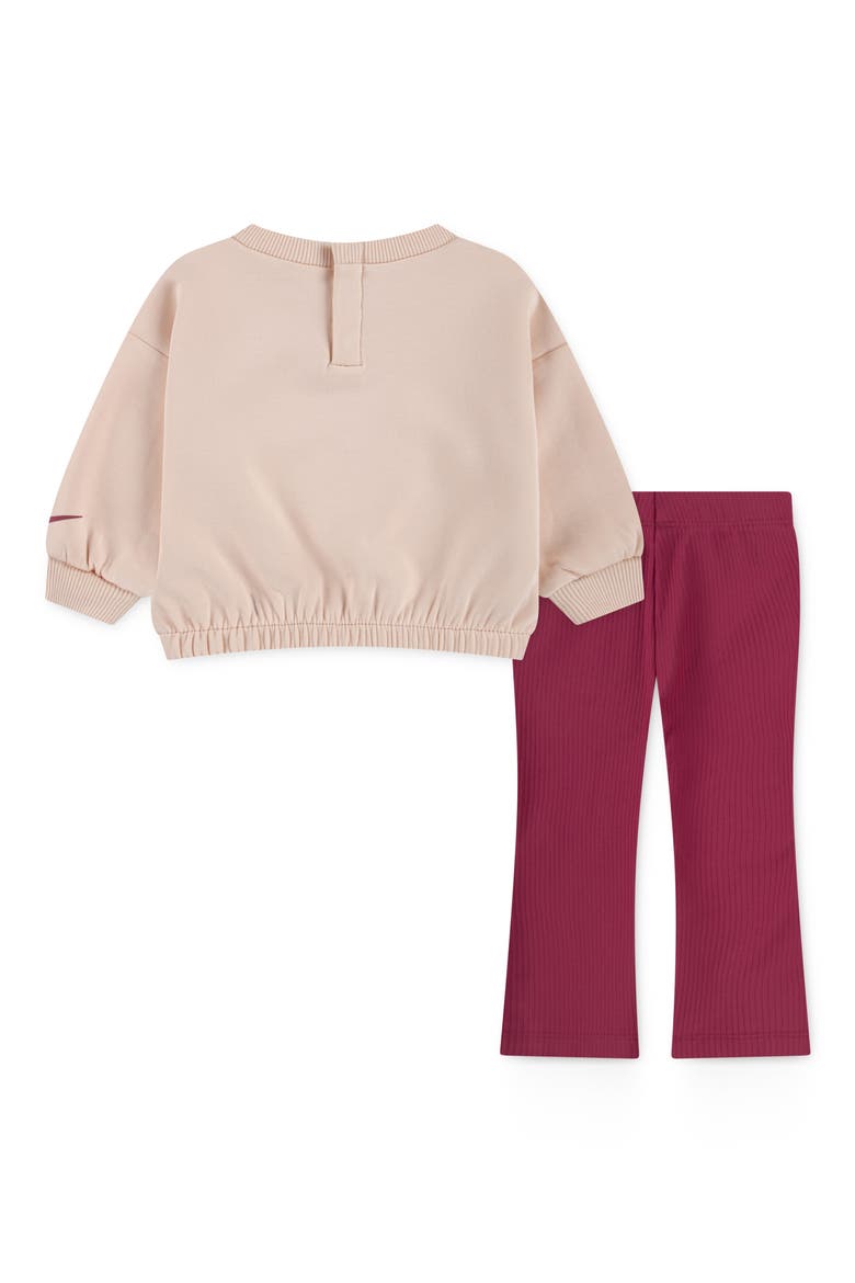 Just Do It Sweatshirt & Rib Leggings Set, Alternate, color, SWEET BEET