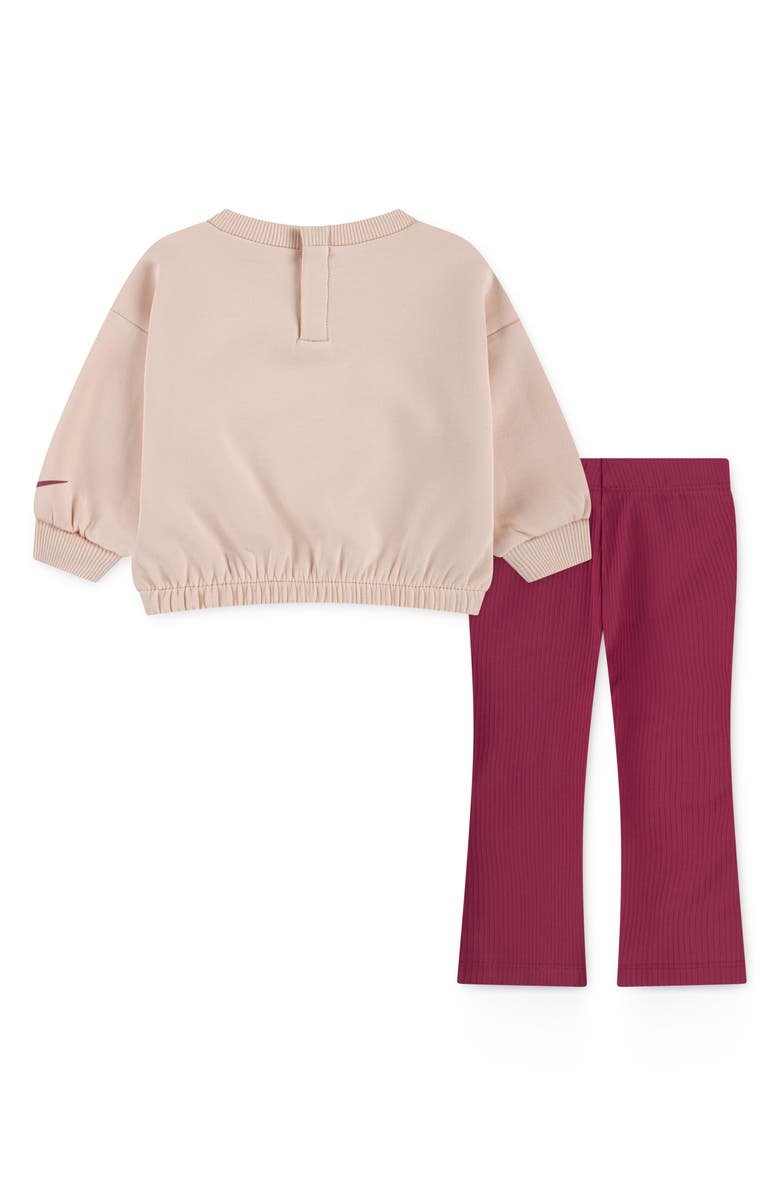 Nike Just Do It Sweatshirt & Rib Leggings Set, Alternate, color, Sweet Beet