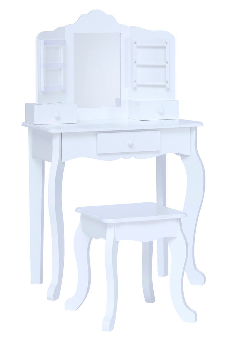Fantasy Fields Little Princess Anna Vanity Table & Stool Set, Alternate, color, WHITE