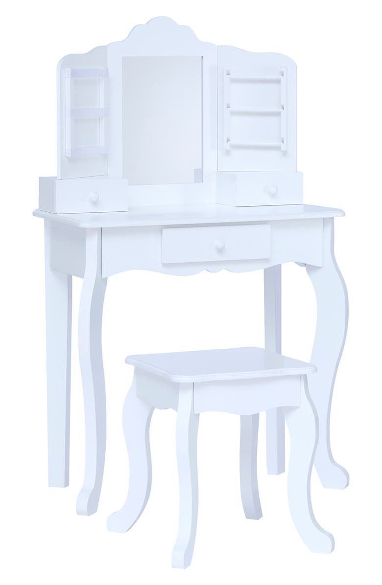 Teamson Kids Fantasy Fields Little Princess Anna Vanity Table & Stool Set, Alternate, color, White