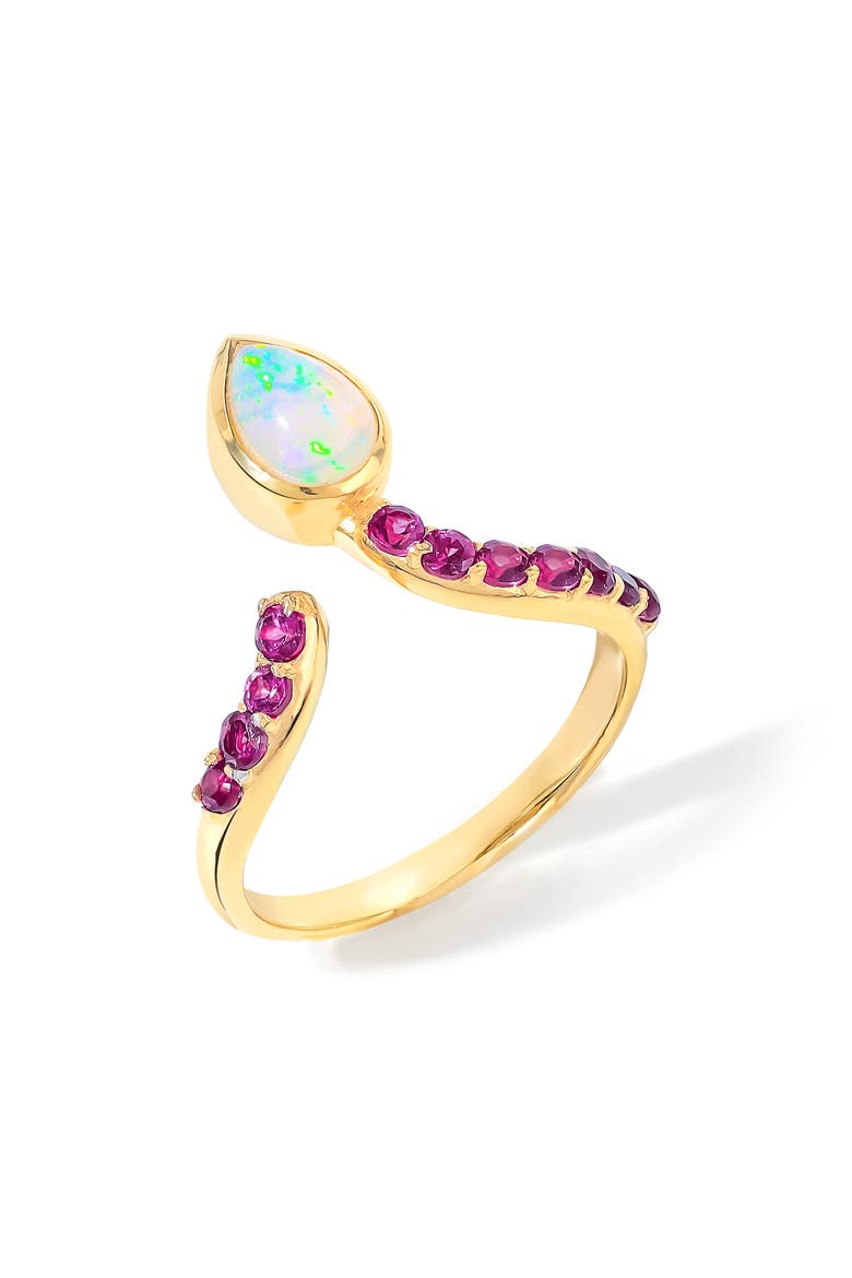 Ethiopian Opal Ring, Main, color, GOLD/ PURPLE/ OPAL