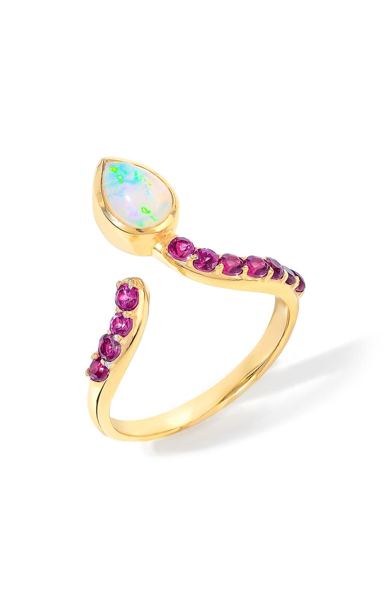 YS GEMS Ethiopian Opal Ring, Main, color, Gold/ Purple/ Opal