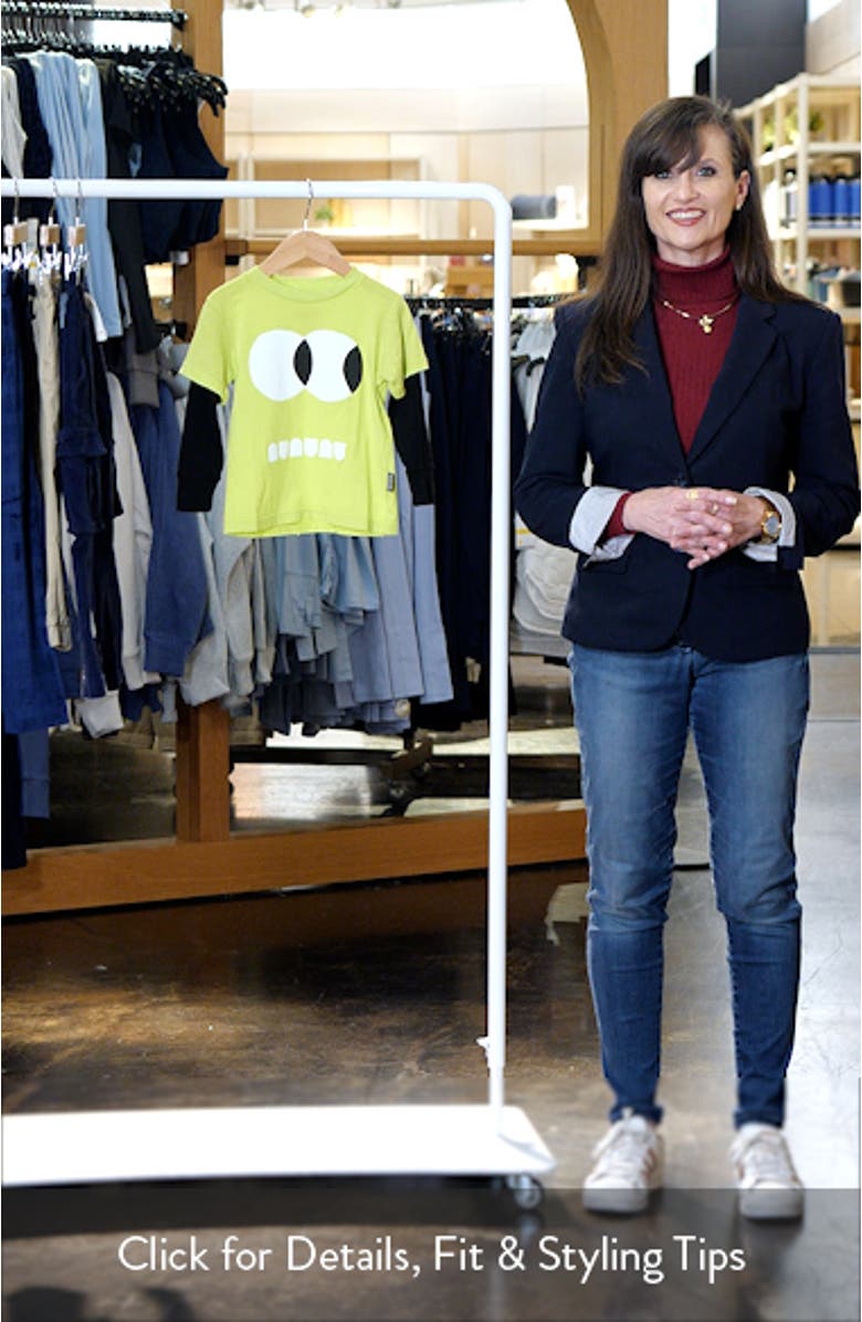 Kids' Side Eye Layered Cotton Graphic T-Shirt, sales video thumbnail