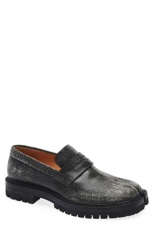 Maison Margiela Taby County Crackled Loafers In Multi