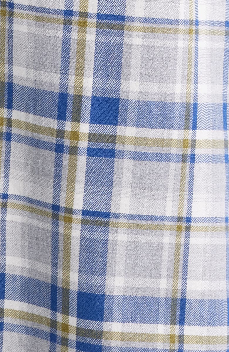 johnnie-O Loudon Plaid Top Shelf Cotton Herringbone Button-Up Shirt, Alternate, color, Light Gray