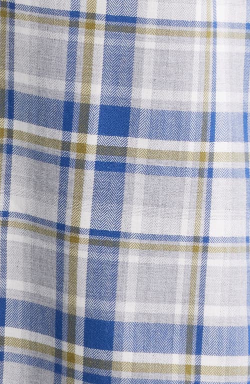 Johnnie-o Loudon Plaid Top Shelf Cotton Herringbone Button-up Shirt In Blue