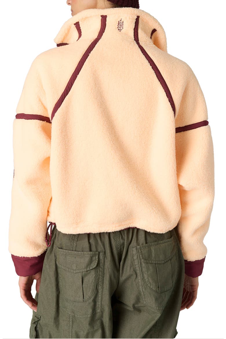 FP Movement Mountain High Fleece Half Zip Pullover, Alternate, color, PINA COLADA/RED VELV