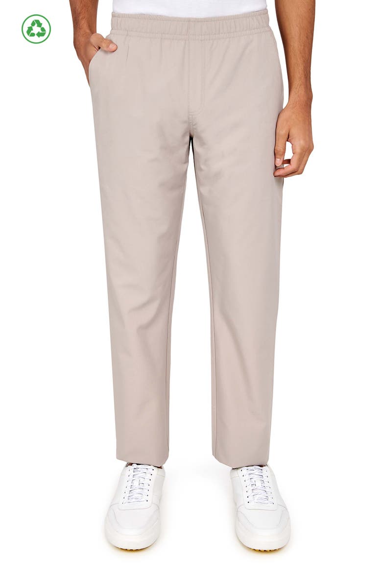Regular Fit Solid Drawstring Recycled Performance Golf Pants, Main, color, KHAKI