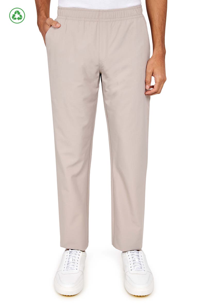 CON.STRUCT Regular Fit Solid Drawstring Recycled Performance Golf Pants, Main, color, Khaki