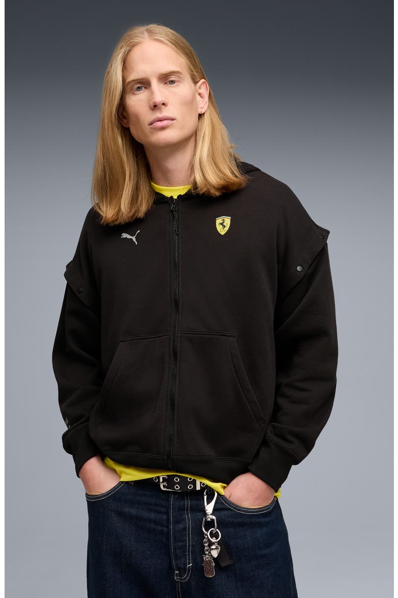 Ferrari Premium Oversize Zip Hoodie, Alternate, color, PUMA BLACK