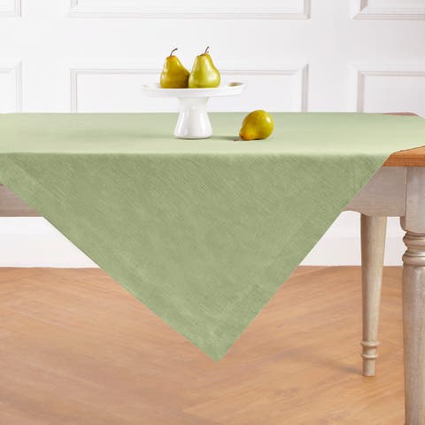 Linen Table Throw 52 x 52 Inch - Athena