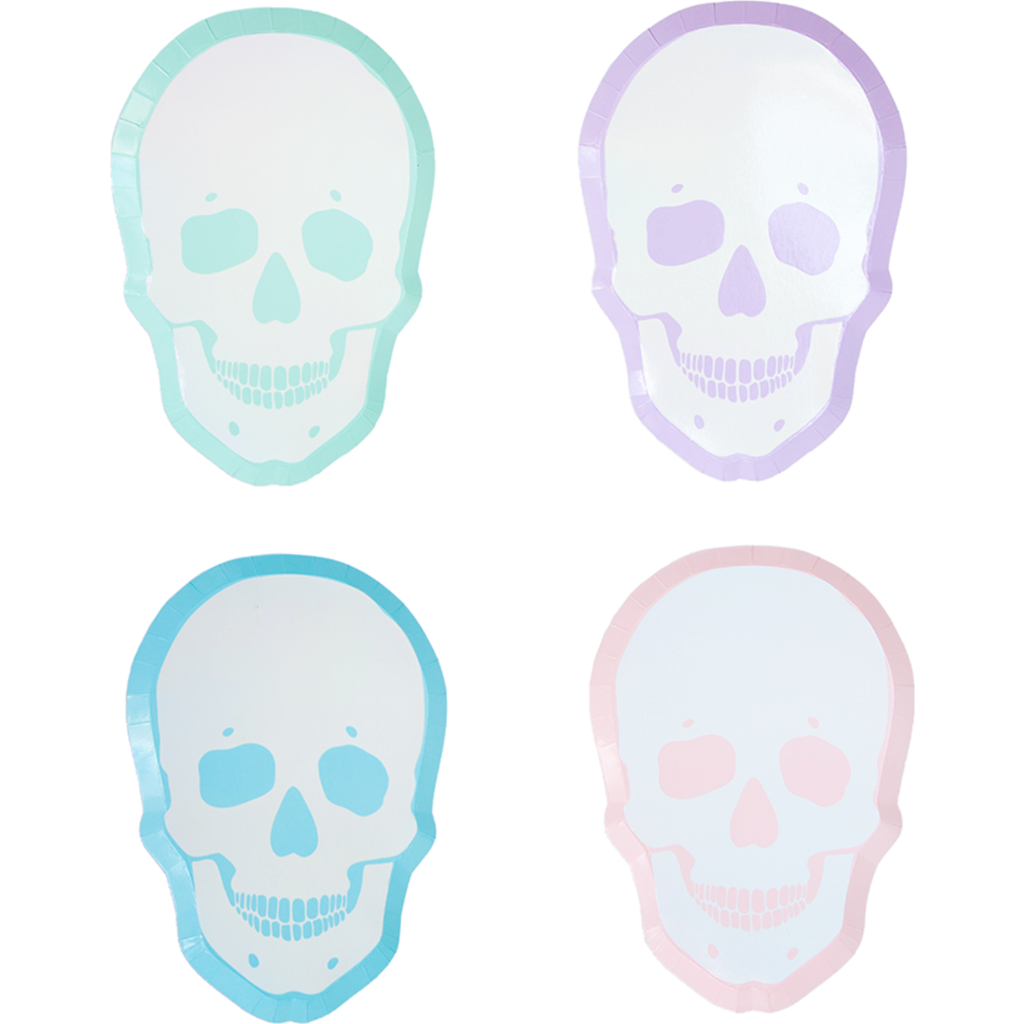 Jollity & Co . Pastel Skull Plates In Multi