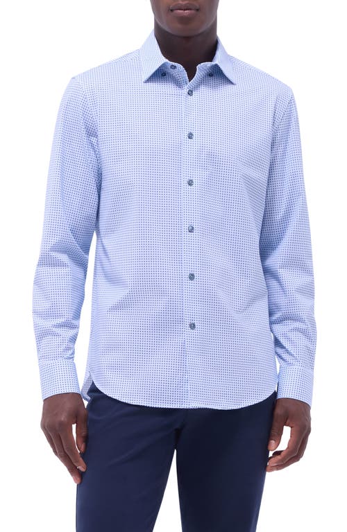 Bugatchi Jules Ooohcotton® Dot Print Button-up Shirt In Air Blue
