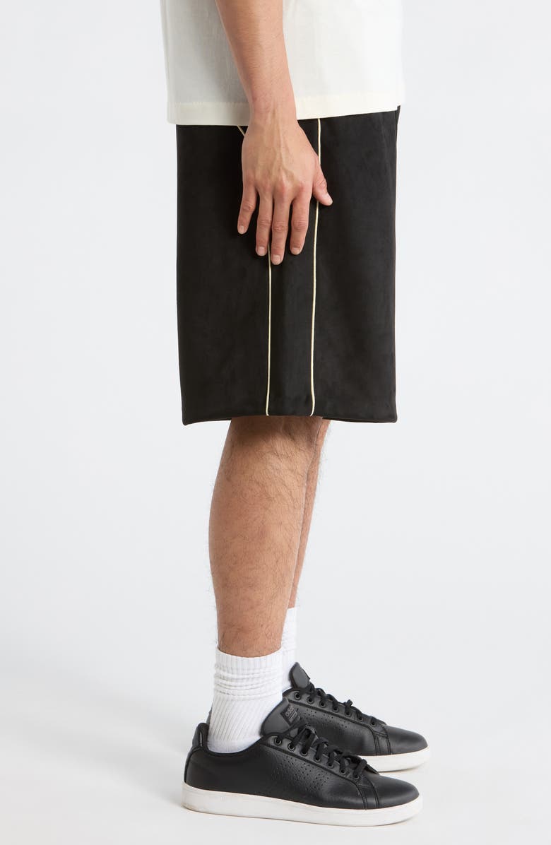 Fear of God Essentials Signature Relaxed Sweat Shorts with Piping, Alternate, color, Vintage Black