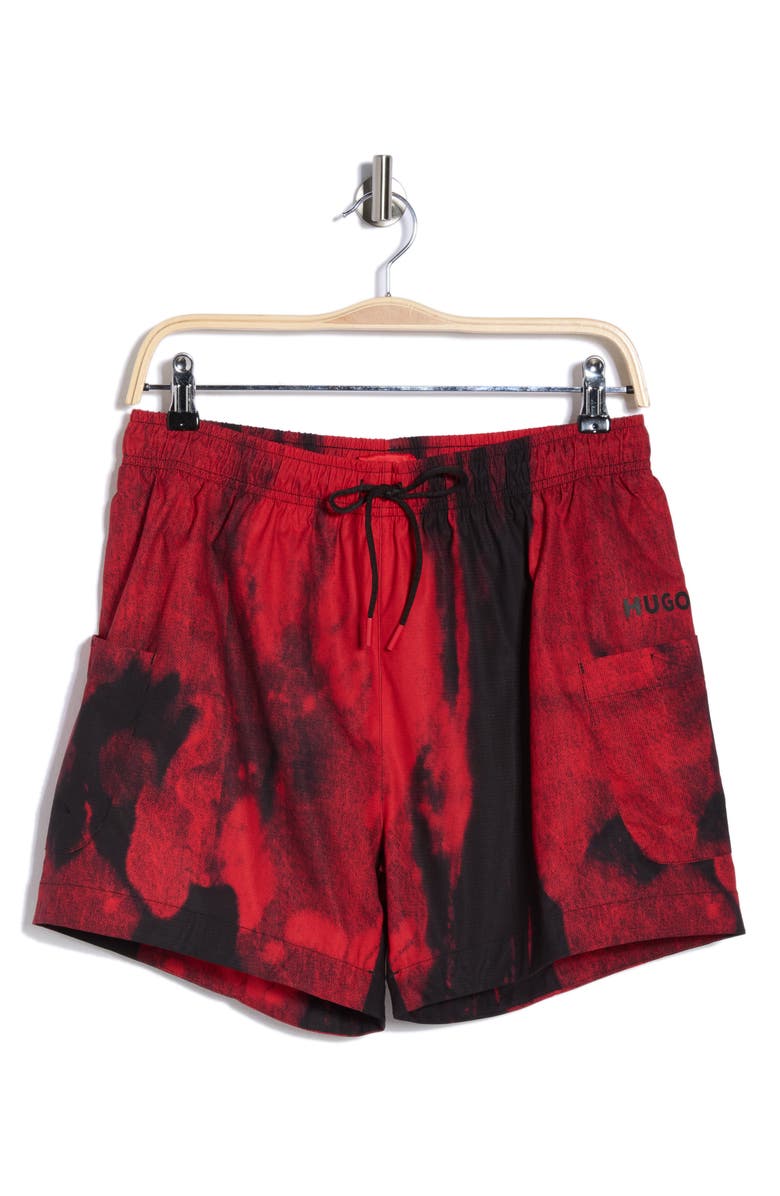 BOSS Myst Swim Trunks, Alternate, color, Open Red