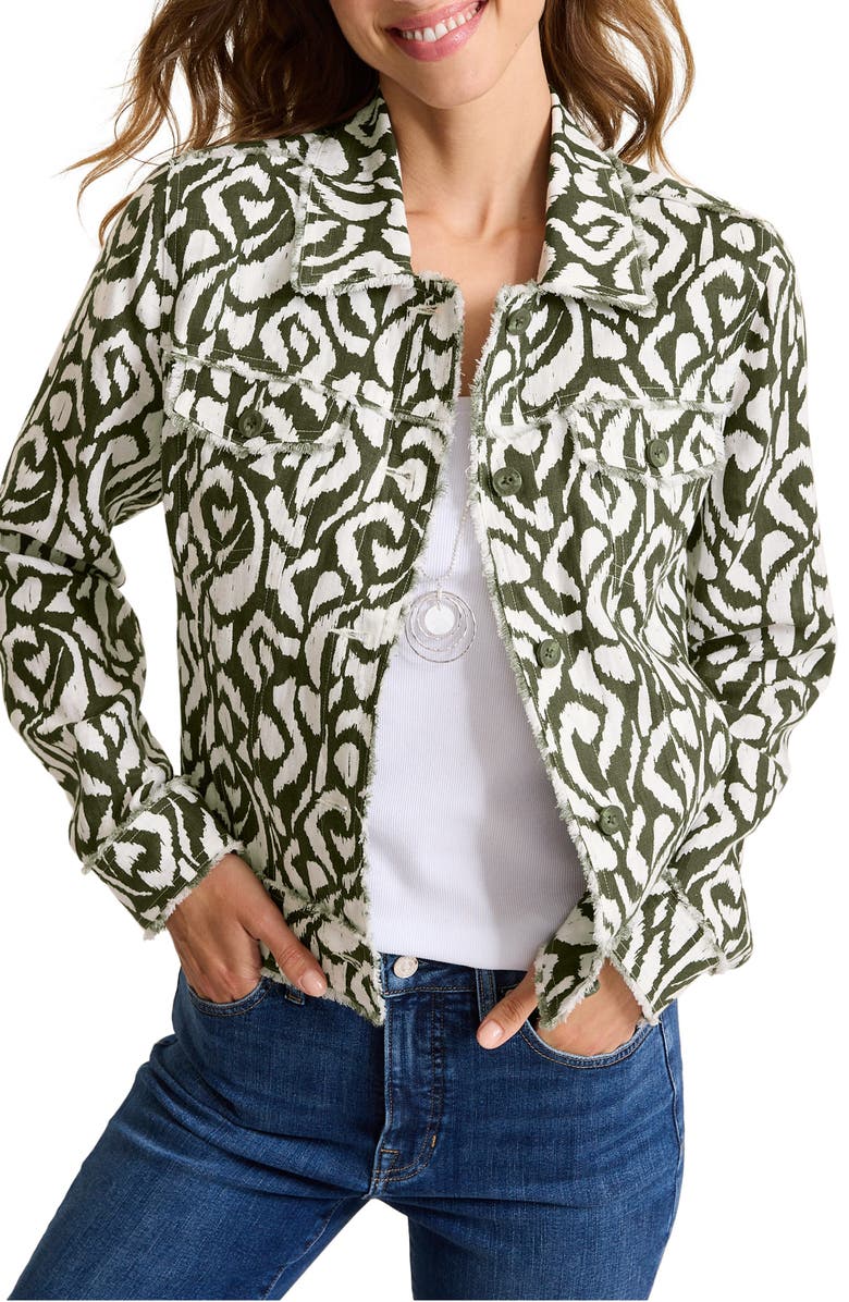 Tommy Bahama Inlet Ikat Print Linen Jacket, Main, color, Palm Verde