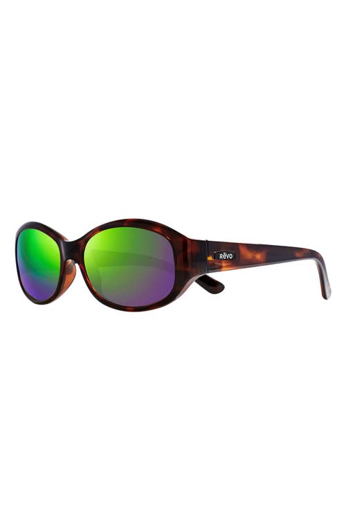 Revo Grace Petite 57mm Polarized Oval Sunglasses In Green