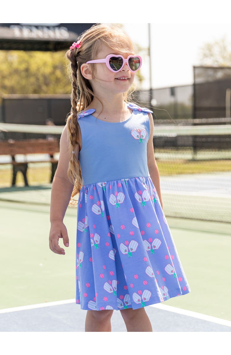 RuffleButts Tie Shoulder Twirl Dress, Alternate, color, Pickleball Playtime
