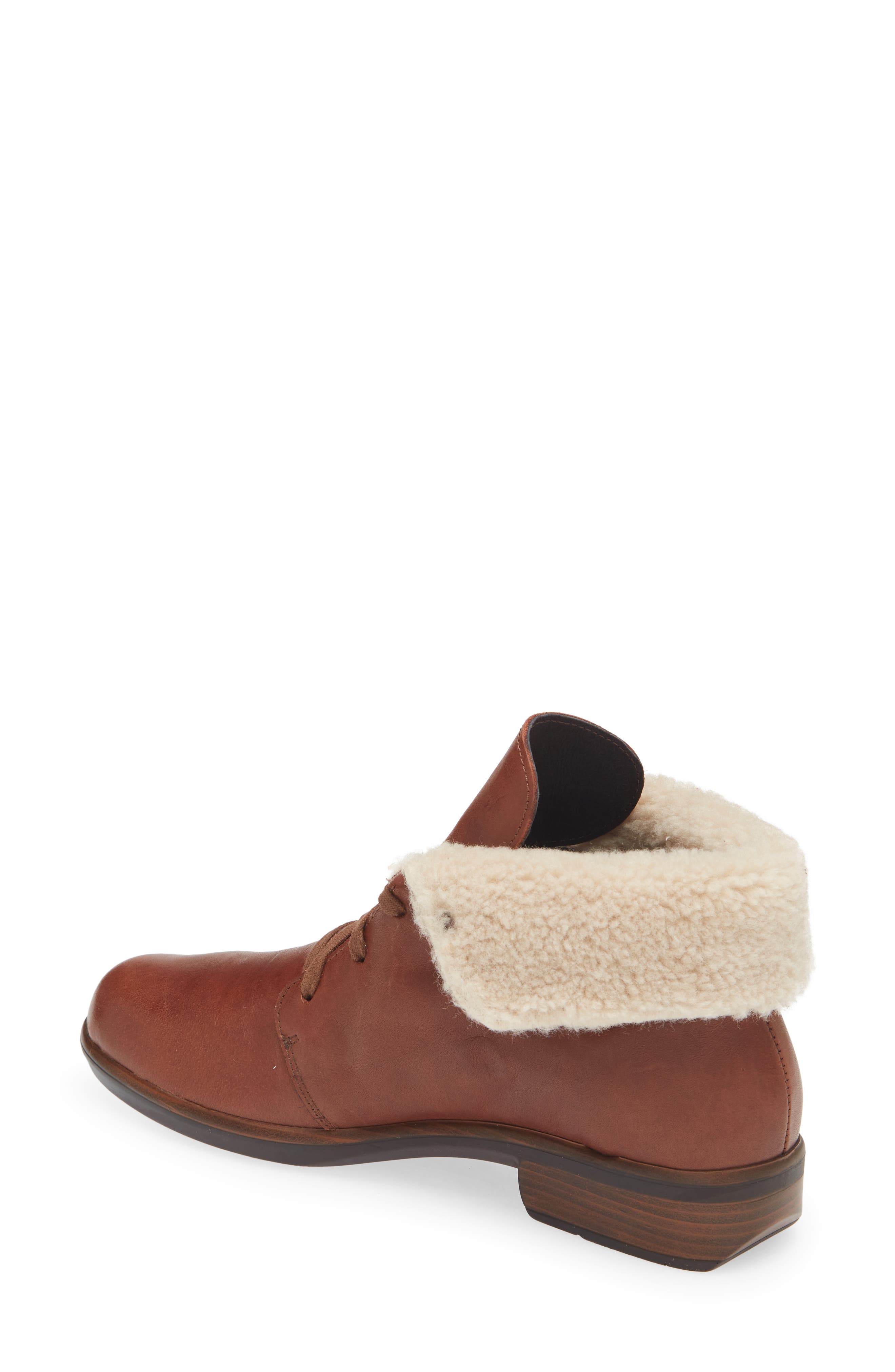 Naot Pali Faux Shearling Lined Bootie, Alternate, color, Soft Chestnut Leather