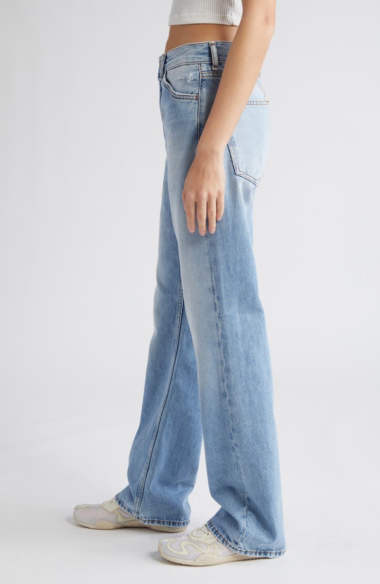 Acne Studios 1977 Distressed High Waist Nonstretch Jeans, Alternate, color, Light Blue