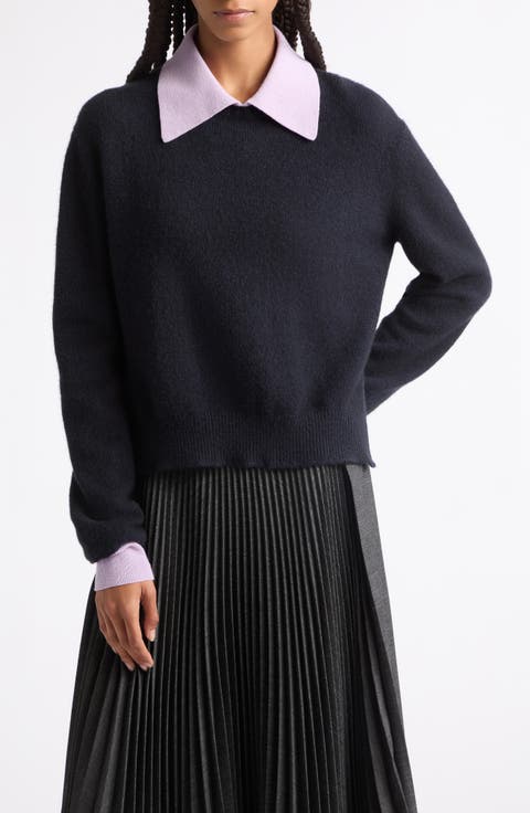 Crewneck Wool and Camel Hair Sweater