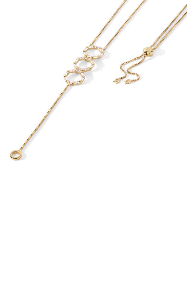 Ora Ana The Stella Lariat Necklace, Alternate, color, Gold/White  Cz