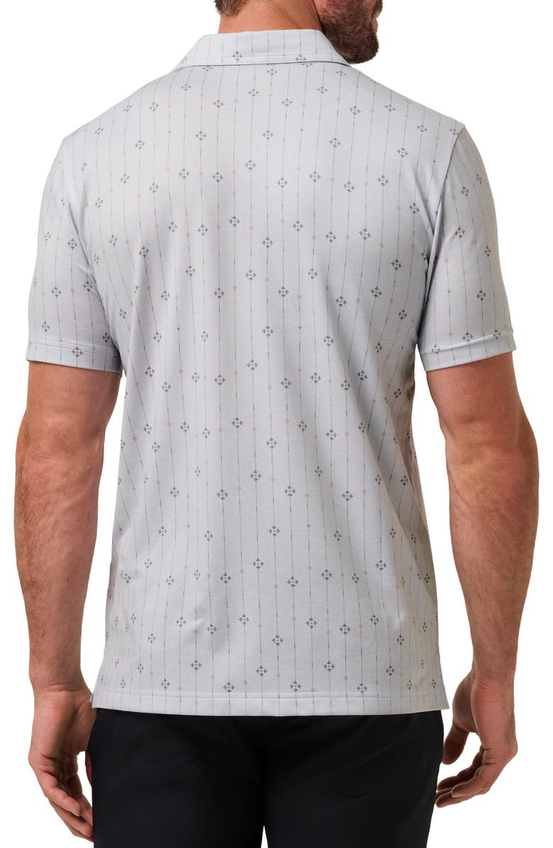 TravisMathew Featherweight Deco Print Polo, Alternate, color, Heather Light Grey