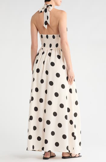 Nina Patterned Halter Maxi Dress