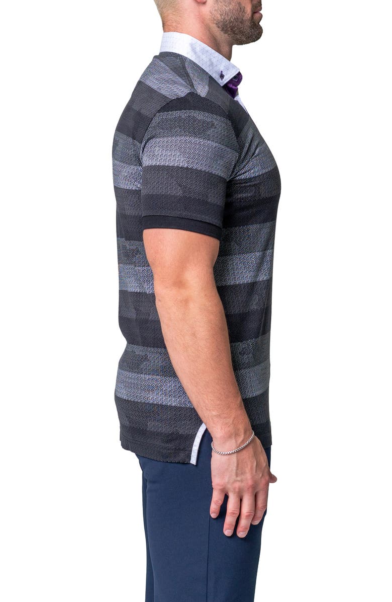 Maceoo Mozartpolk Black Stripe Cotton Polo, Alternate, color, Black
