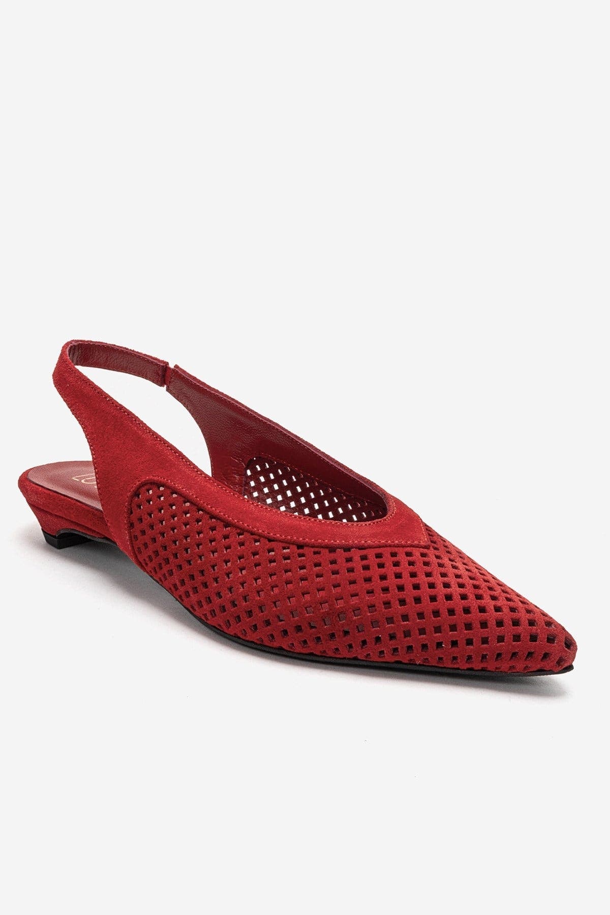 Lieve Leather Slingback Pump, Alternate, color, Red Suede