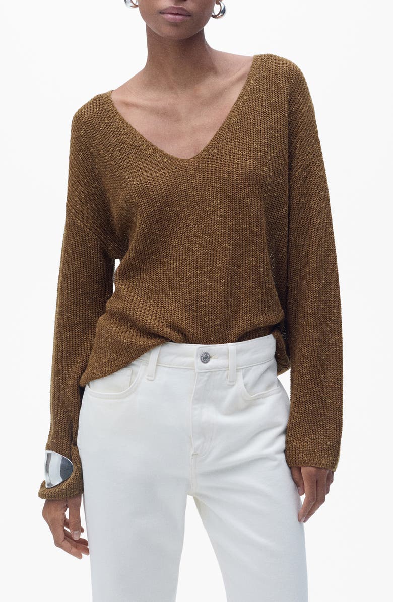 MANGO V-Neck Sweater, Main, color, 