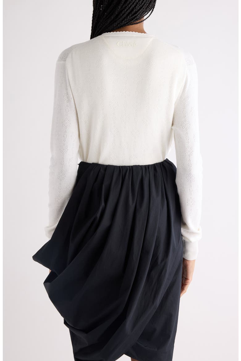 Wool Pointelle Underpinning Cardigan, Alternate, color, ICONIC MILK