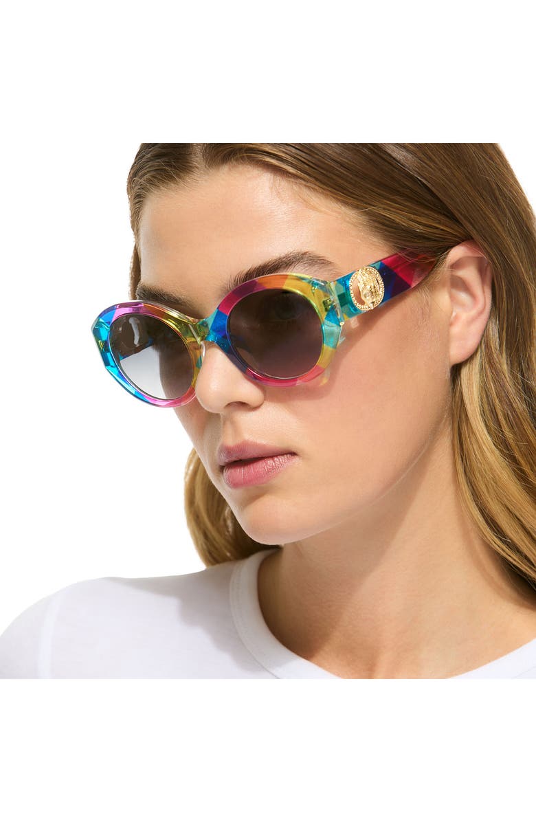 Kurt Geiger London 51mm Sunglasses, Alternate, color, Pattern Multicolor/ Dark Grey