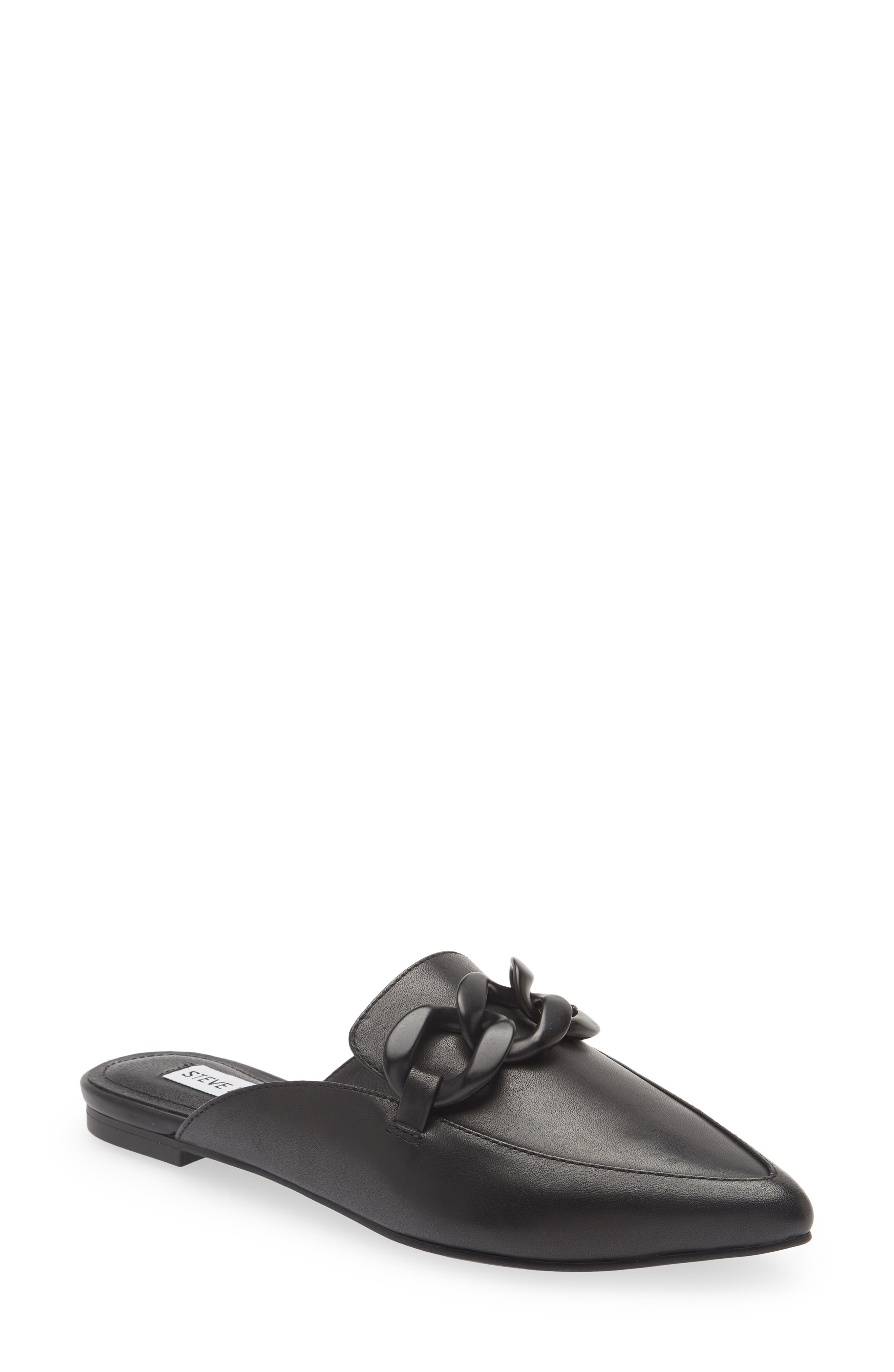 Steve Madden Fleur Pointed Toe Mule, Main, color, Black Leather