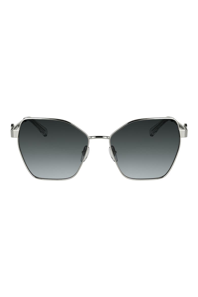 58mm Gradient Square Sunglasses, Main, color, SILVER/ GRADIENT GREY