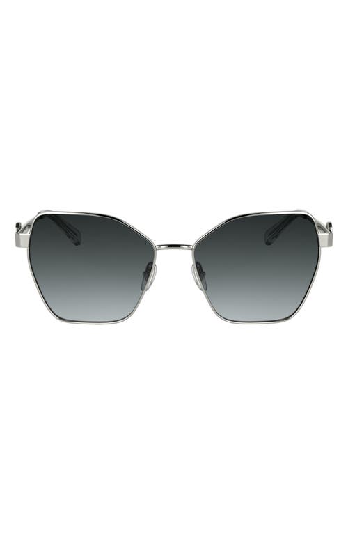 Longchamp 58mm Gradient Square Sunglasses In Silver/gradient Grey