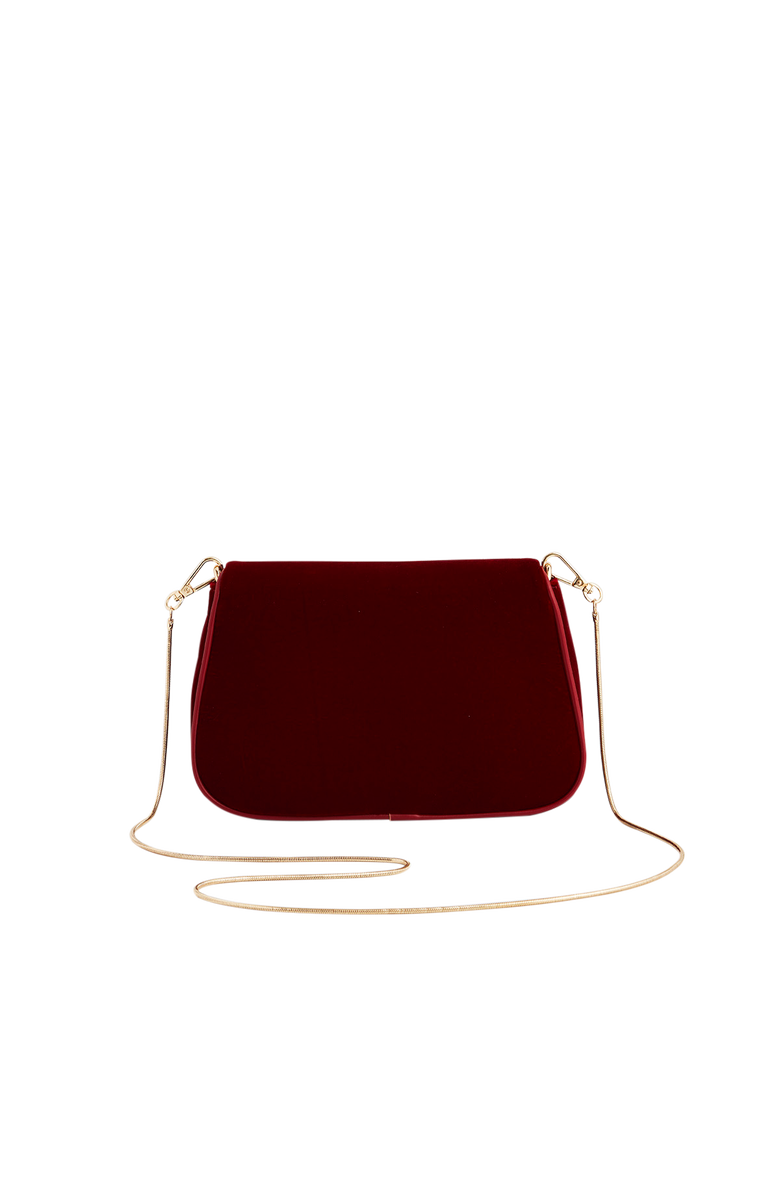 Fable England Mary Floral Embroidered Velvet Clutch, Alternate, color, Dark Red