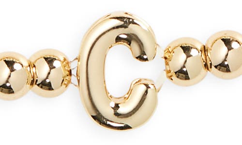 Leith 3-pack Initial Bead Bracelet In C- Clear- Gold