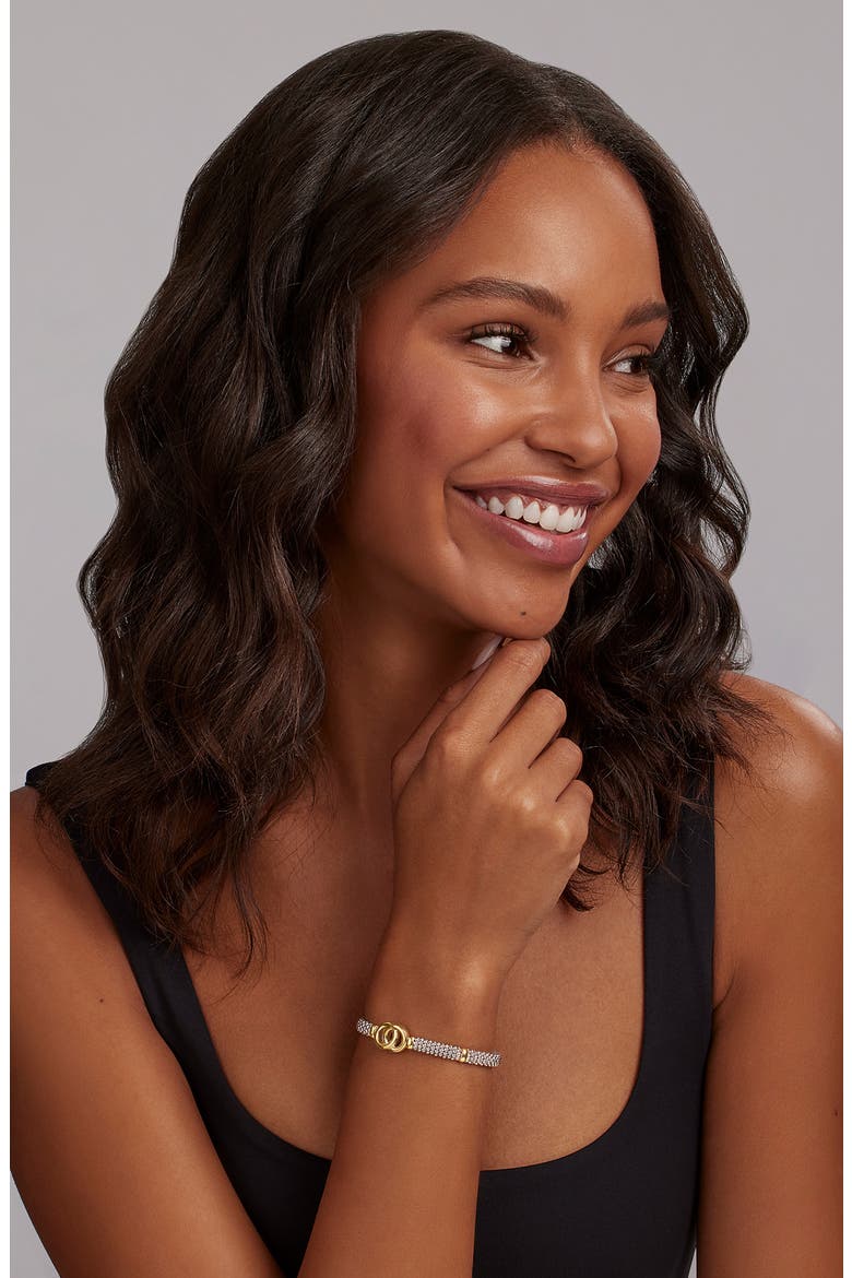 Signature Caviar Interlock Rope Bracelet, Alternate, color, SILVER/ GOLD